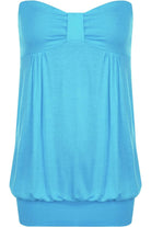 Long Boob Tube Strapless Top Tops WearAll Turquoise 8-10