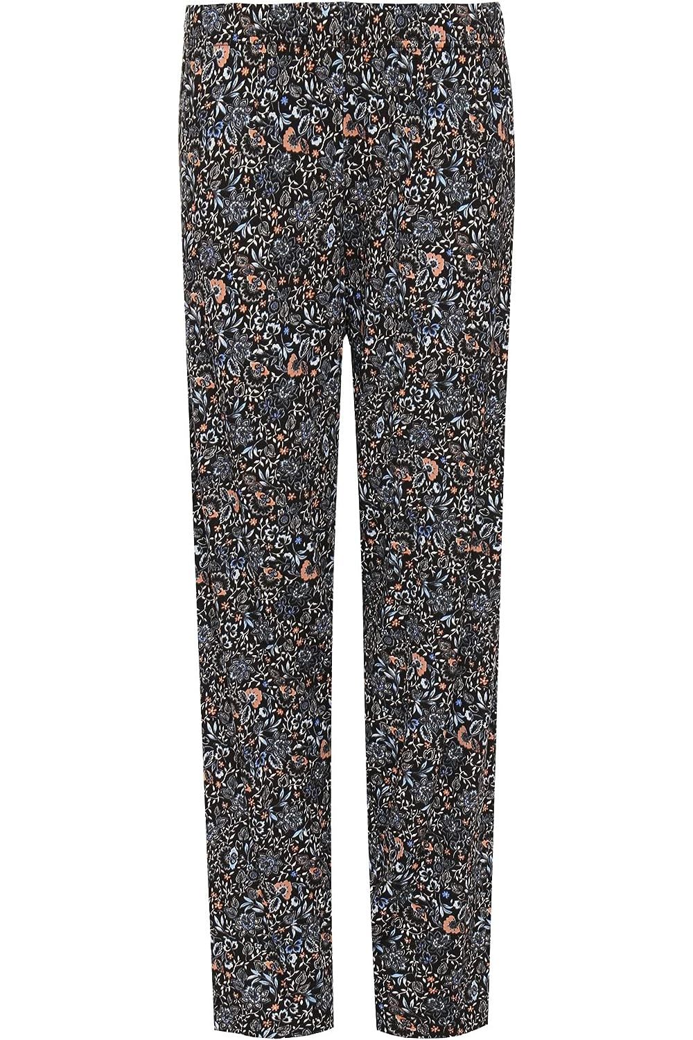 Peach Floral Print Full Length Trouser Trousers WearAll Peach Floral 14