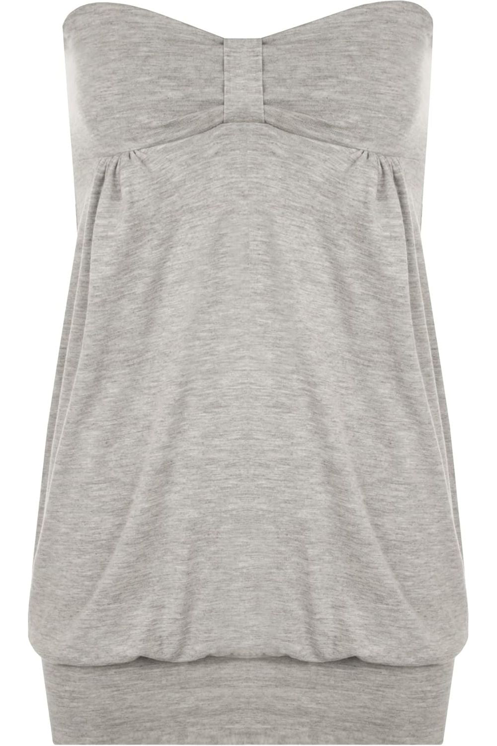 Long Boob Tube Strapless Top Tops WearAll Grey 8-10