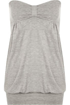 Long Boob Tube Strapless Top Tops WearAll Grey 8-10