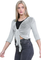 Tie Up Knitted Cropped Bolero Shrug Shrugs WearAll