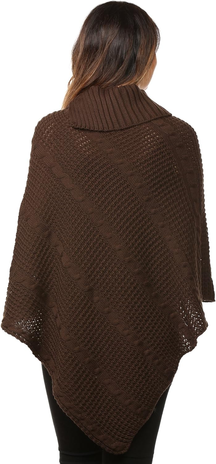 Button Knitted Poncho Knitted Jumper WearAll