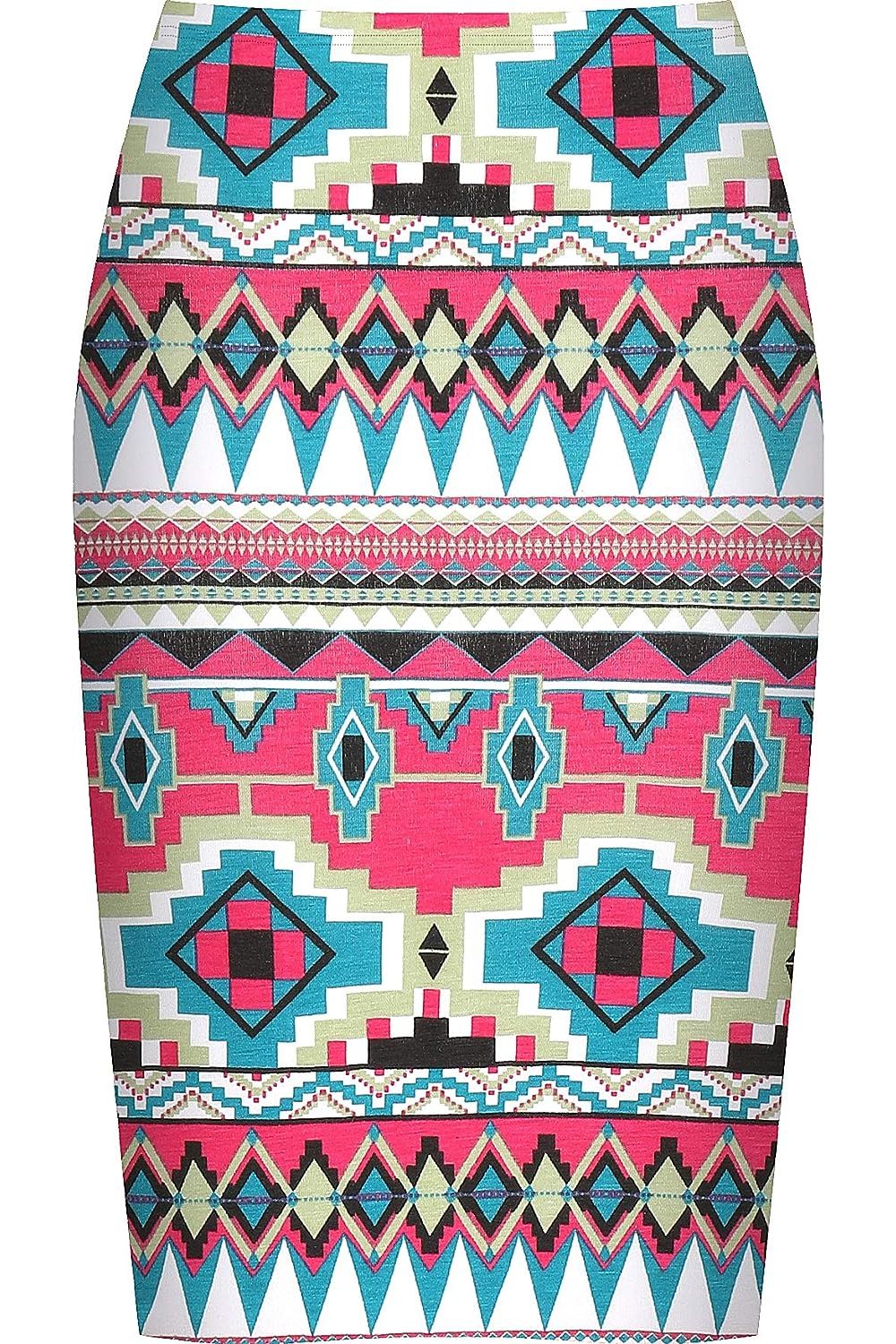 Printed Stretch Pencil Midi Skirt Skirt WearAll