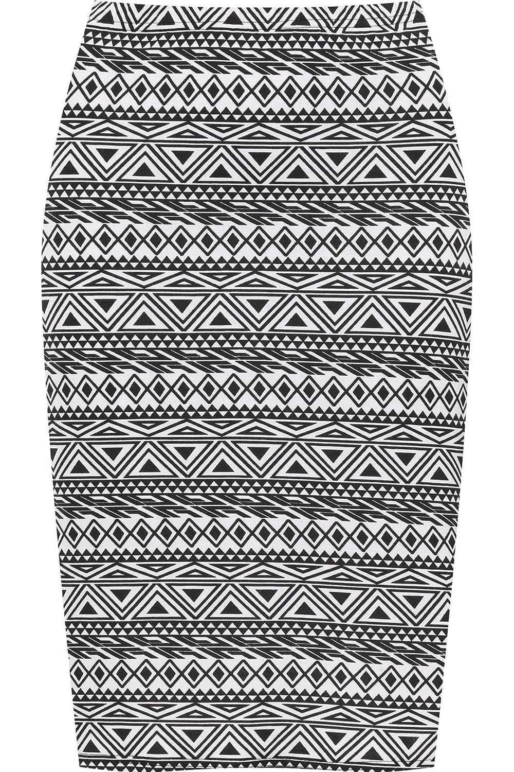 Printed Stretch Pencil Midi Skirt Skirt WearAll