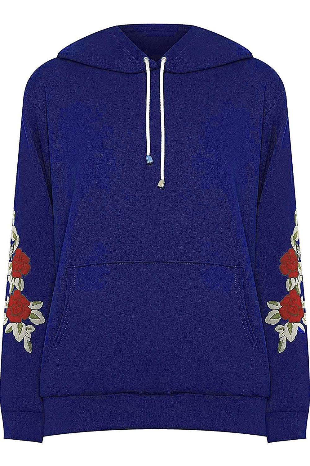 Embroidered Pouch Pocket Sweatshirt Tops WearAll Royal Blue 16-18