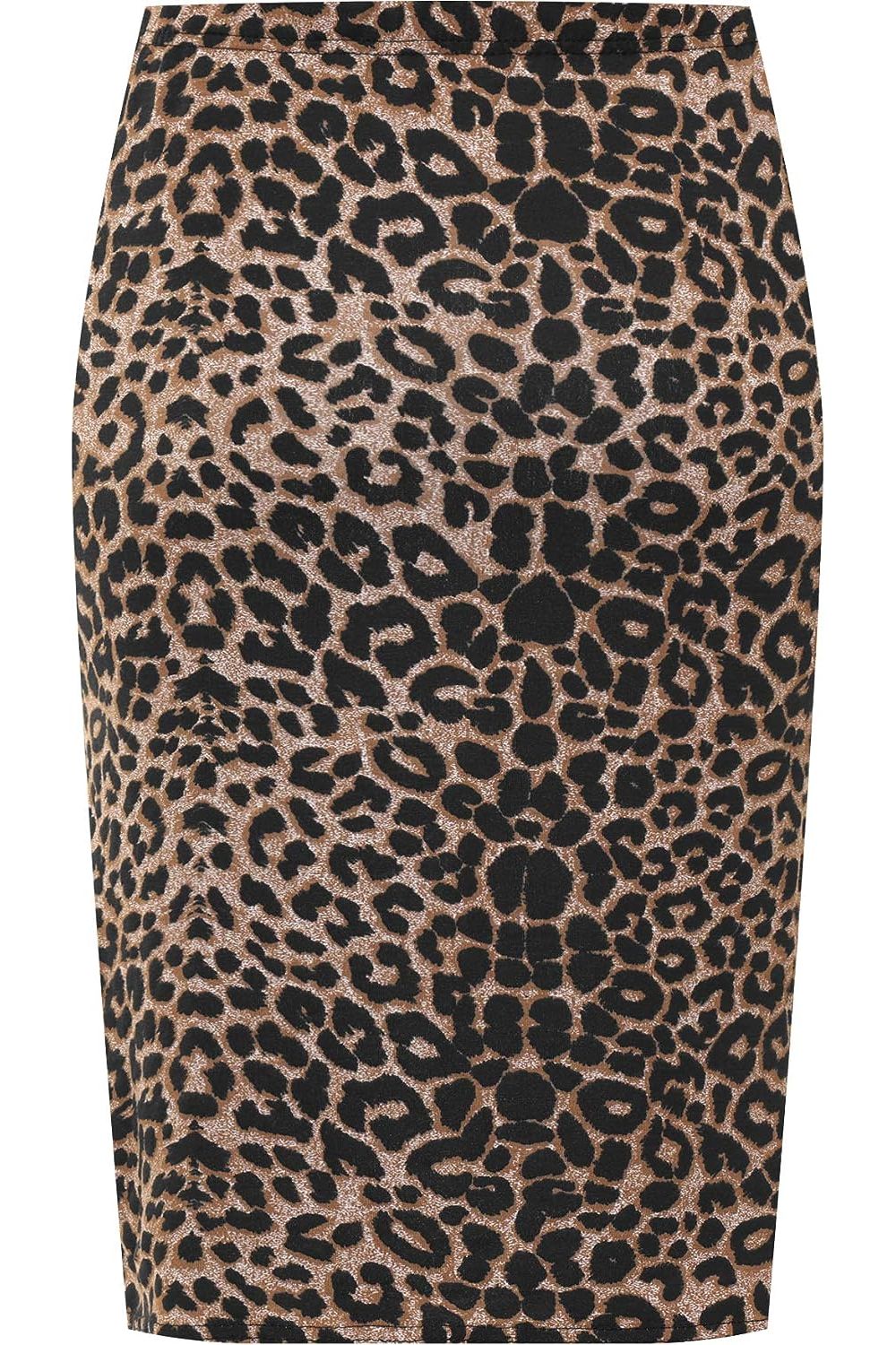 Printed Stretch Pencil Midi Skirt Skirt WearAll Leopard 8-10