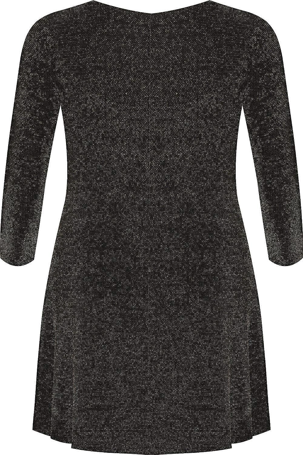 Lurex Sparkle Ladies Glitter Swing Short Dress WearAll