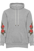 Embroidered Pouch Pocket Sweatshirt Tops WearAll