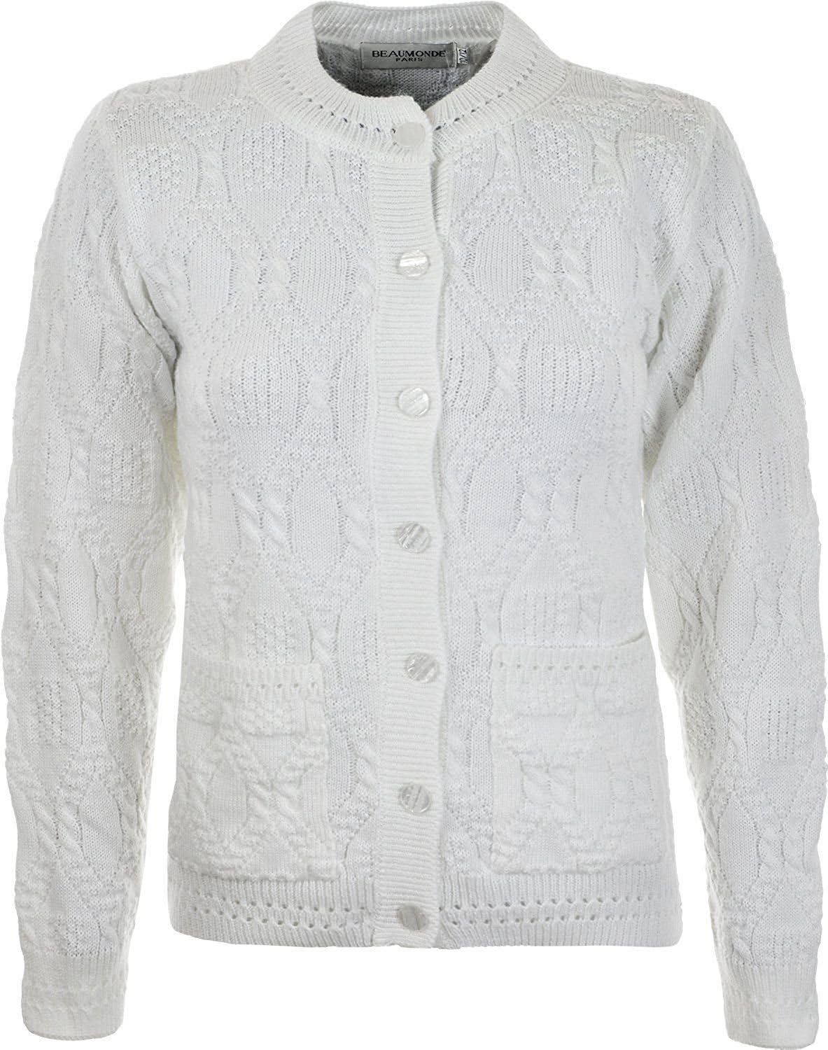 Knitted Crew Neck Pocket Front Button Cardigan Cardigans WearAll