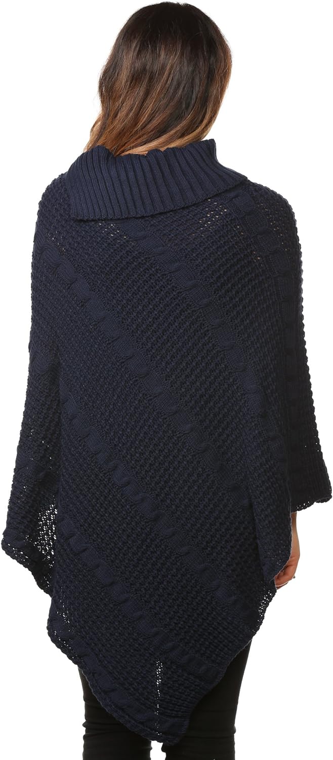 Button Knitted Poncho Knitted Jumper WearAll