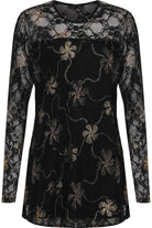 Lurex Glitter Lined Print Long Sleeve Dress WearAll