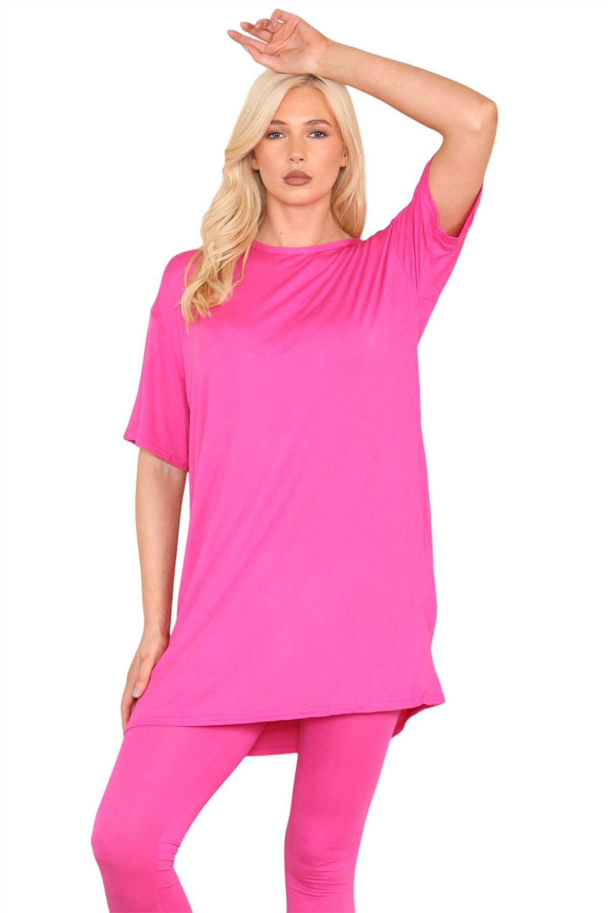 Longline T-Shirt Mini PJ Dress Shirts & Tops WearAll Cerise 8-16