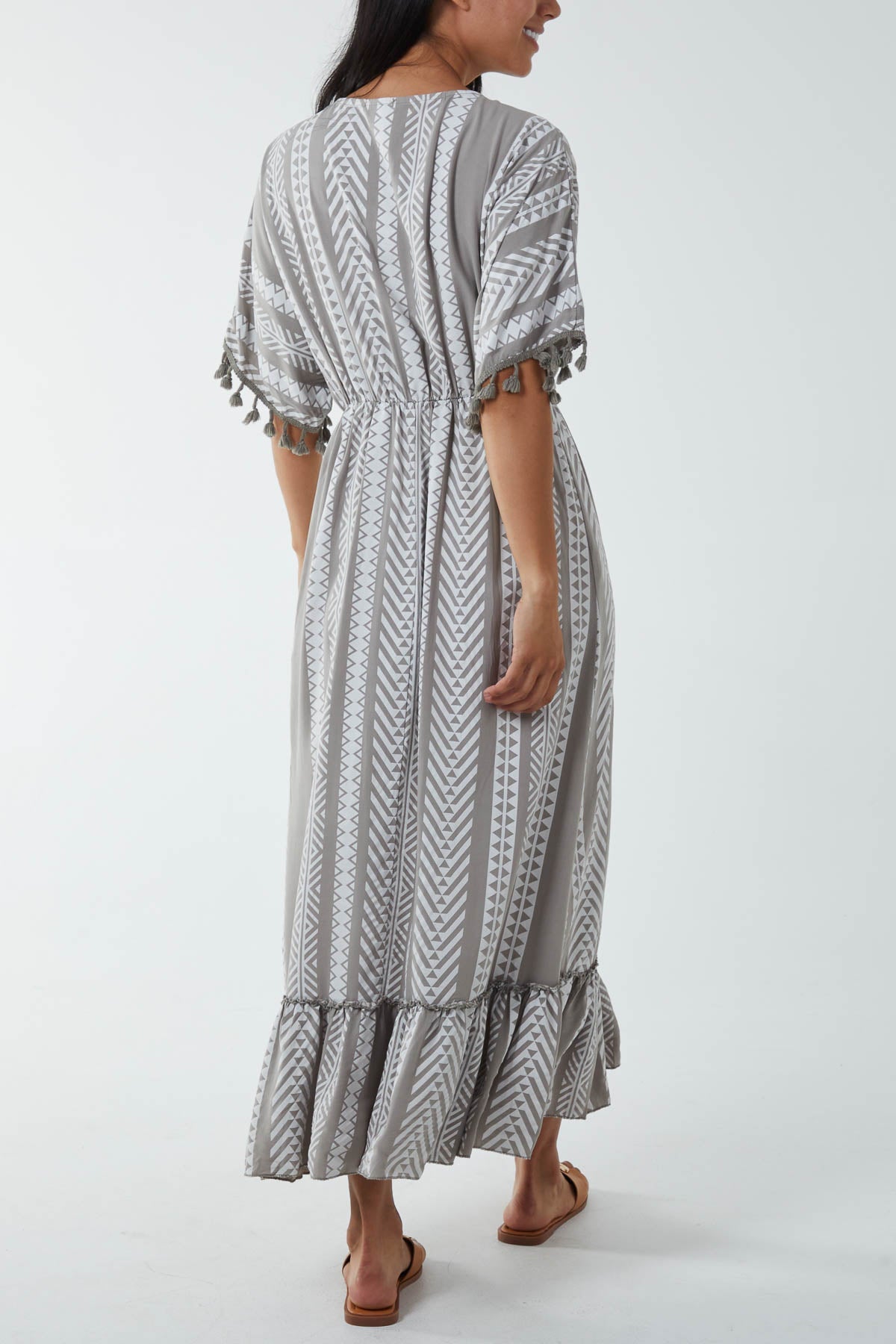 Aztec Print Tassel Midi Dress Dresses WearAll