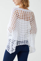 Crochet Round Neck Long Sleeve Top TOPMF2 WearAll