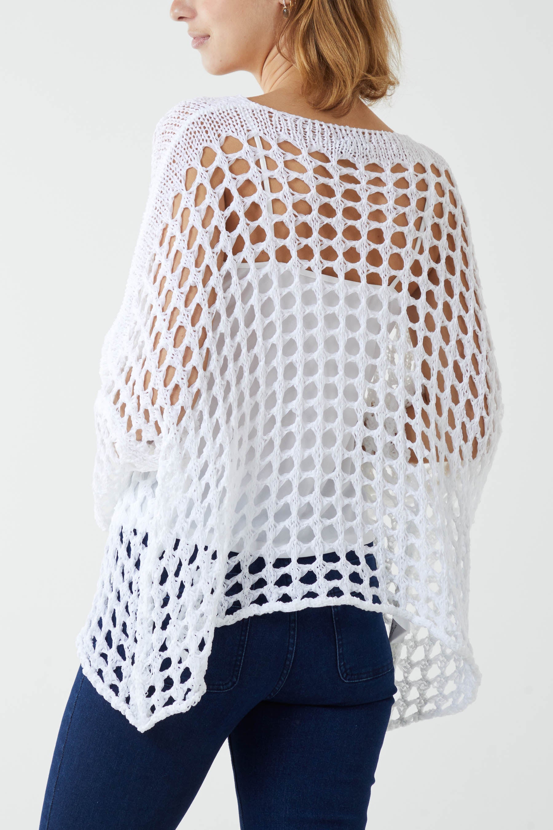 Crochet Round Neck Long Sleeve Top TOPMF2 WearAll