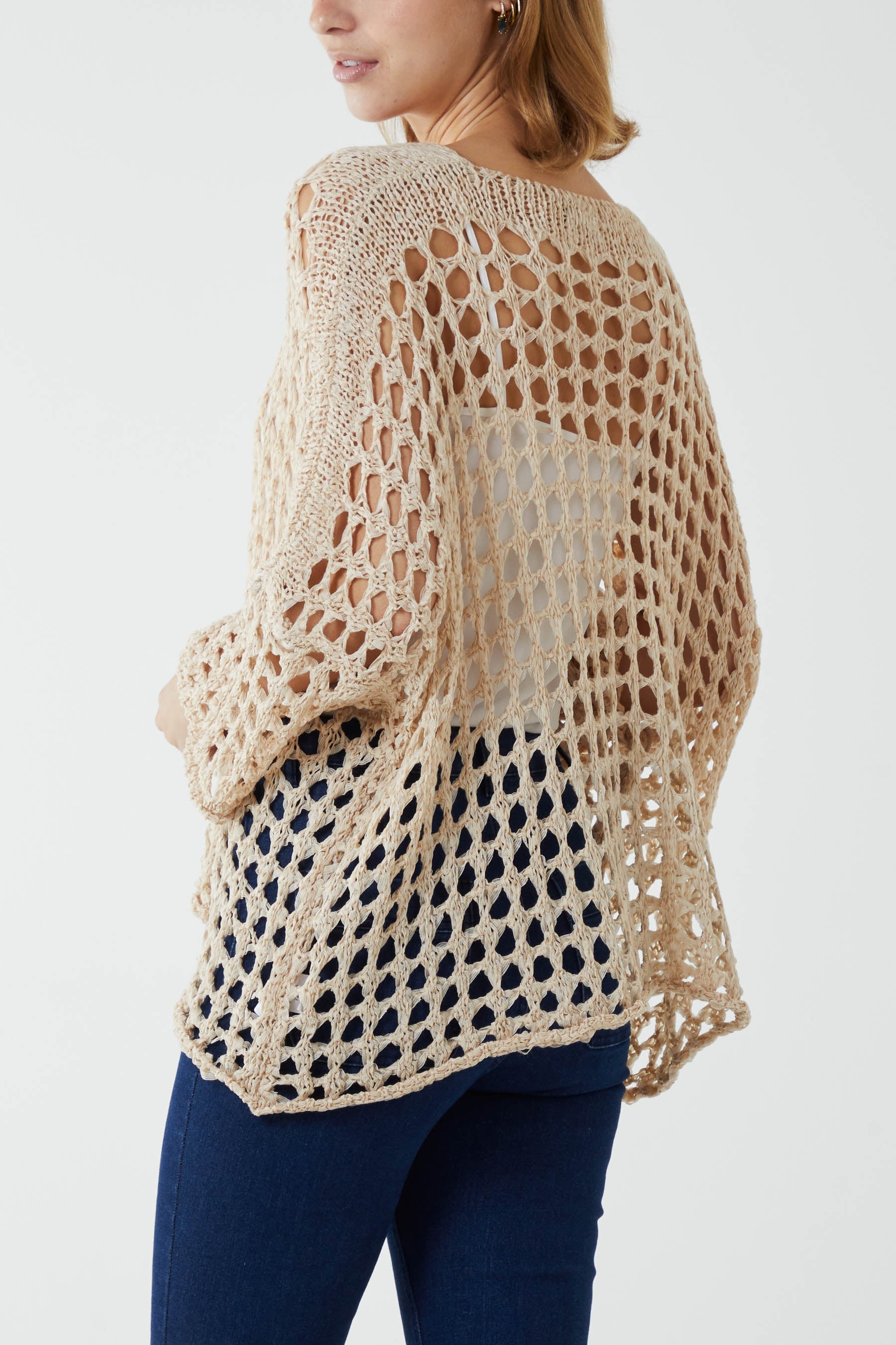 Crochet Round Neck Long Sleeve Top TOPMF2 WearAll