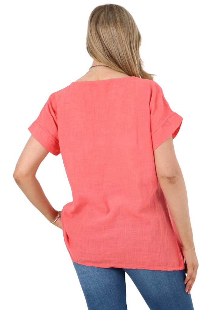 Italian Short Sleeve Necklace Top Tops WearAll