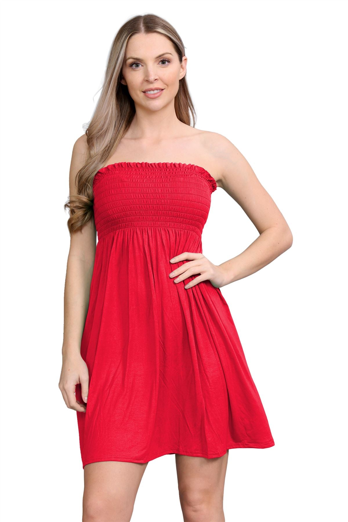 Bandeau Boobtube Sheering Top Top WearAll Red 8-10