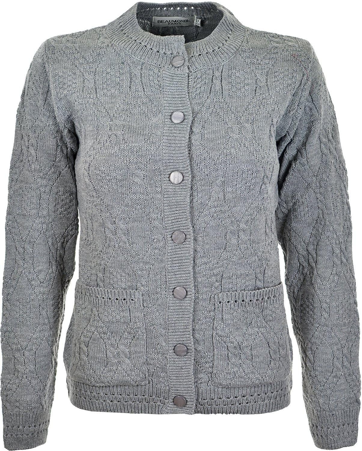 Knitted Crew Neck Pocket Front Button Cardigan Cardigans WearAll