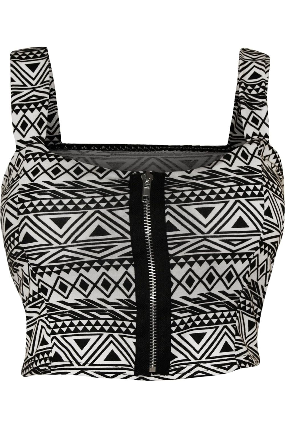 Army Camouflage Print Zip Boobtube Crop Top BraTop WearAll Small Aztec 8-10