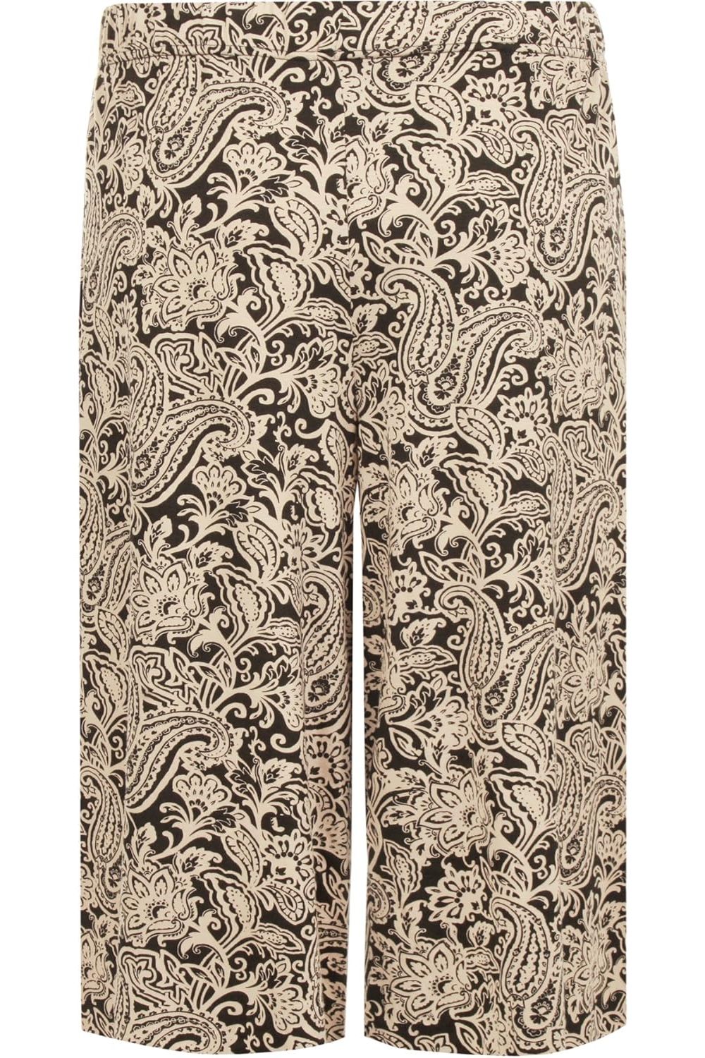 Plus Size Paisley Print Culottes Shorts Culottes WearAll Black 16-18