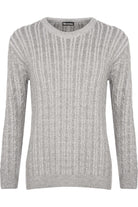 Plus Size Cable Knit Top Jumper Sweater Jumper WearAll Light Grey 16-18