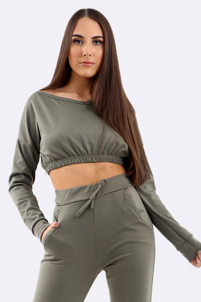 Co-Ord 2 Piece Loungewear Suit Set Loungewear WearAll Khaki 8-10