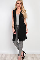 Plus Size Crepe Open Long Waistcoat Pocket Top cardigan WearAll
