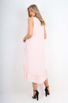 Italian Lace Neckline Dipped Hem Dress Dress WearAll