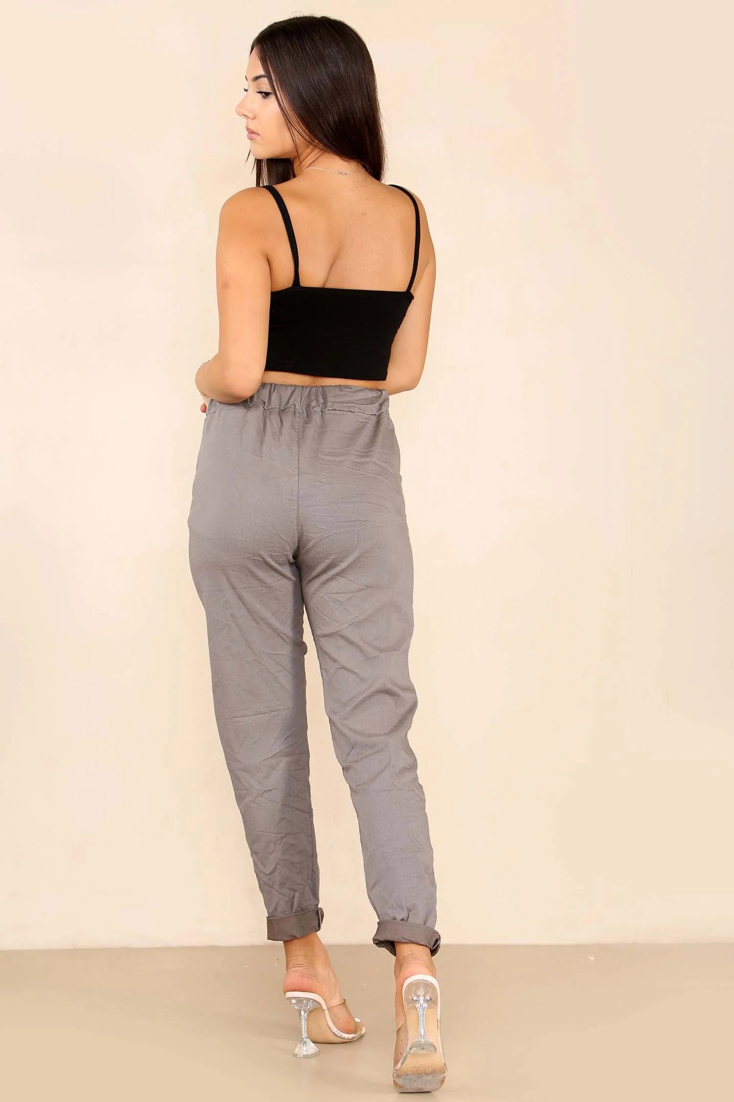 Italian Glitter Drawstring Waistband Magic Pants Trouser WearAll