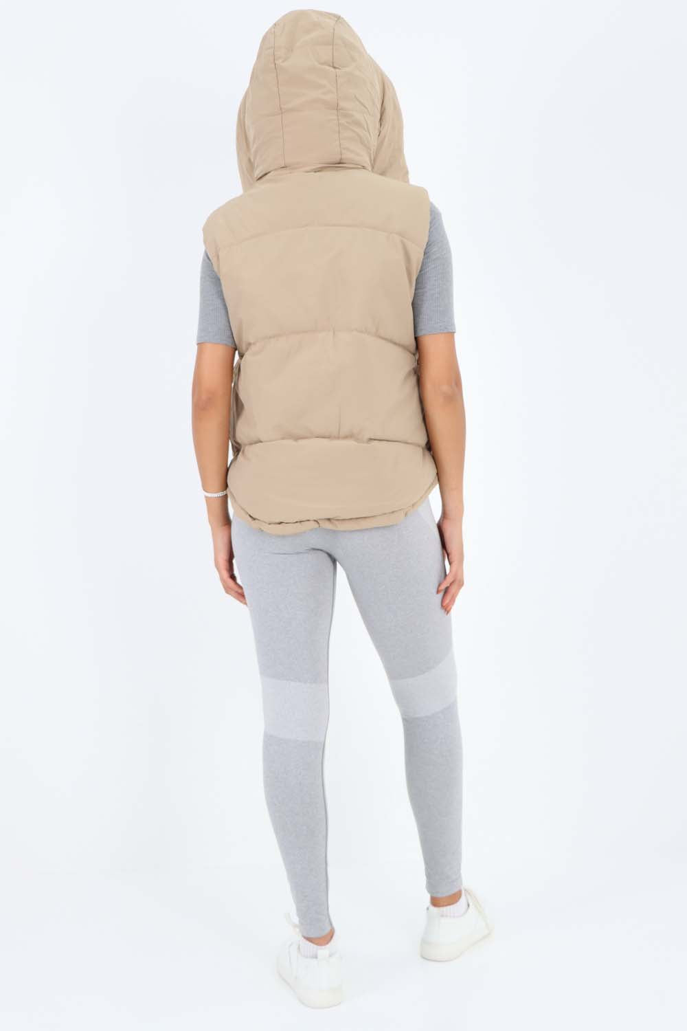 Italian Padded Pockets Hooded Gilet Jackets & Coat WearAll