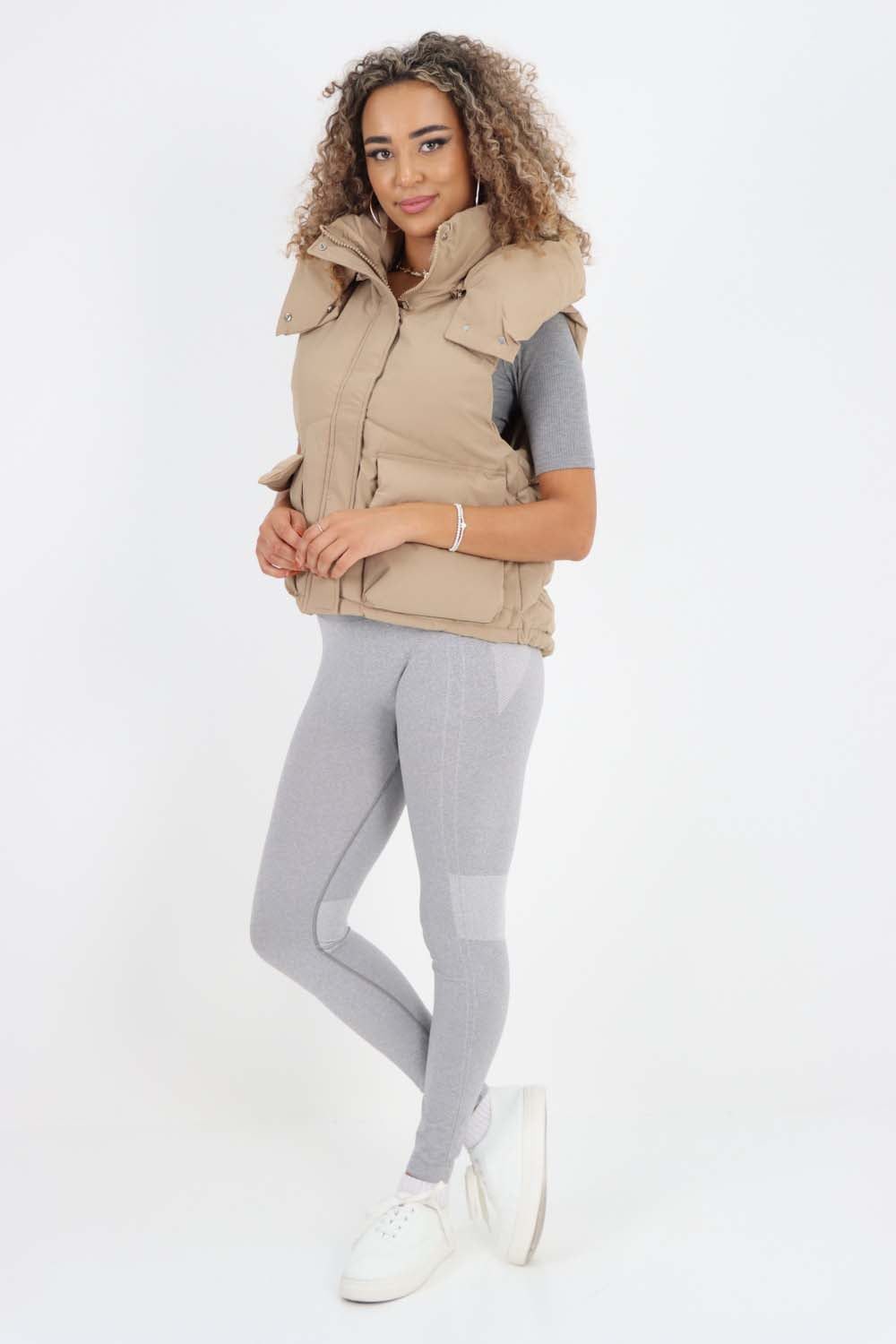 Italian Padded Pockets Hooded Gilet Jackets & Coat WearAll