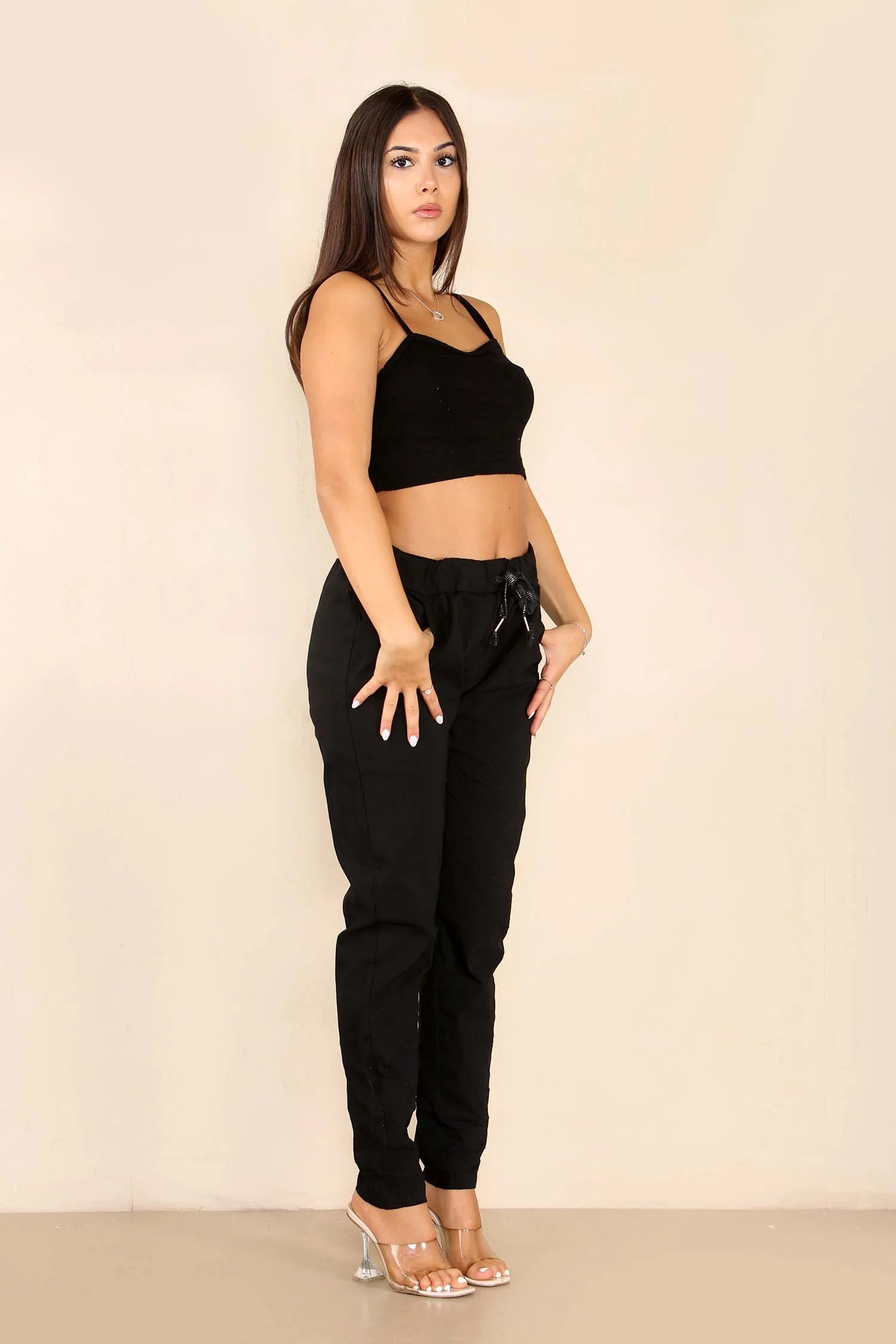 Italian Glitter Drawstring Waistband Magic Pants Trouser WearAll