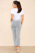 Italian Thin Stripes Print Drawstring Cotton Joggers Trouser WearAll