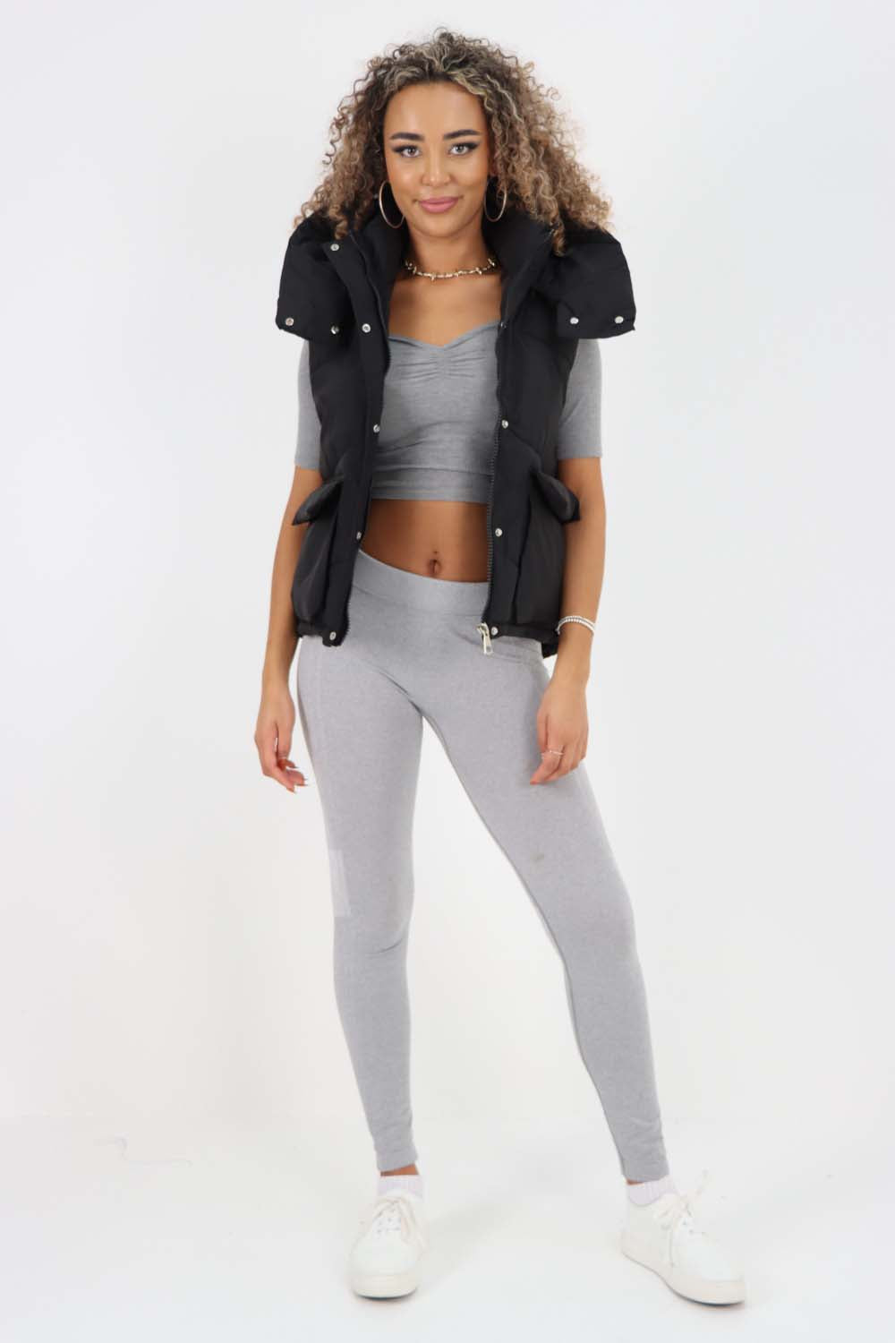 Italian Padded Pockets Hooded Gilet Jackets & Coat WearAll