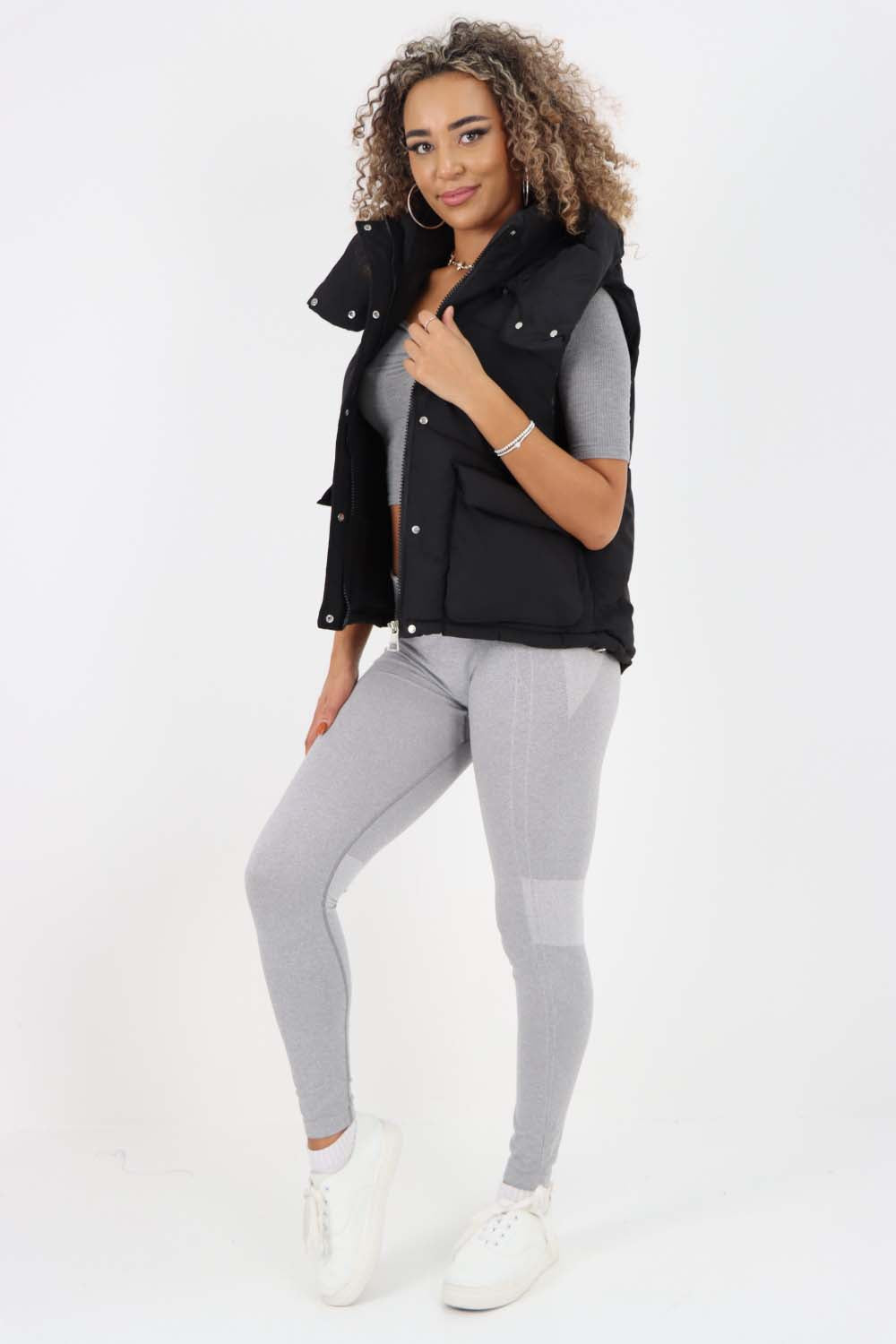Italian Padded Pockets Hooded Gilet Jackets & Coat WearAll