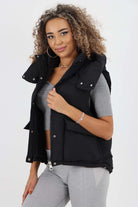 Italian Padded Pockets Hooded Gilet Jackets & Coat WearAll