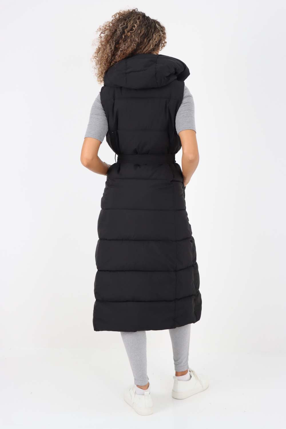 Italian Belted Hooded Long Gilet Jackets & Coat WearAll