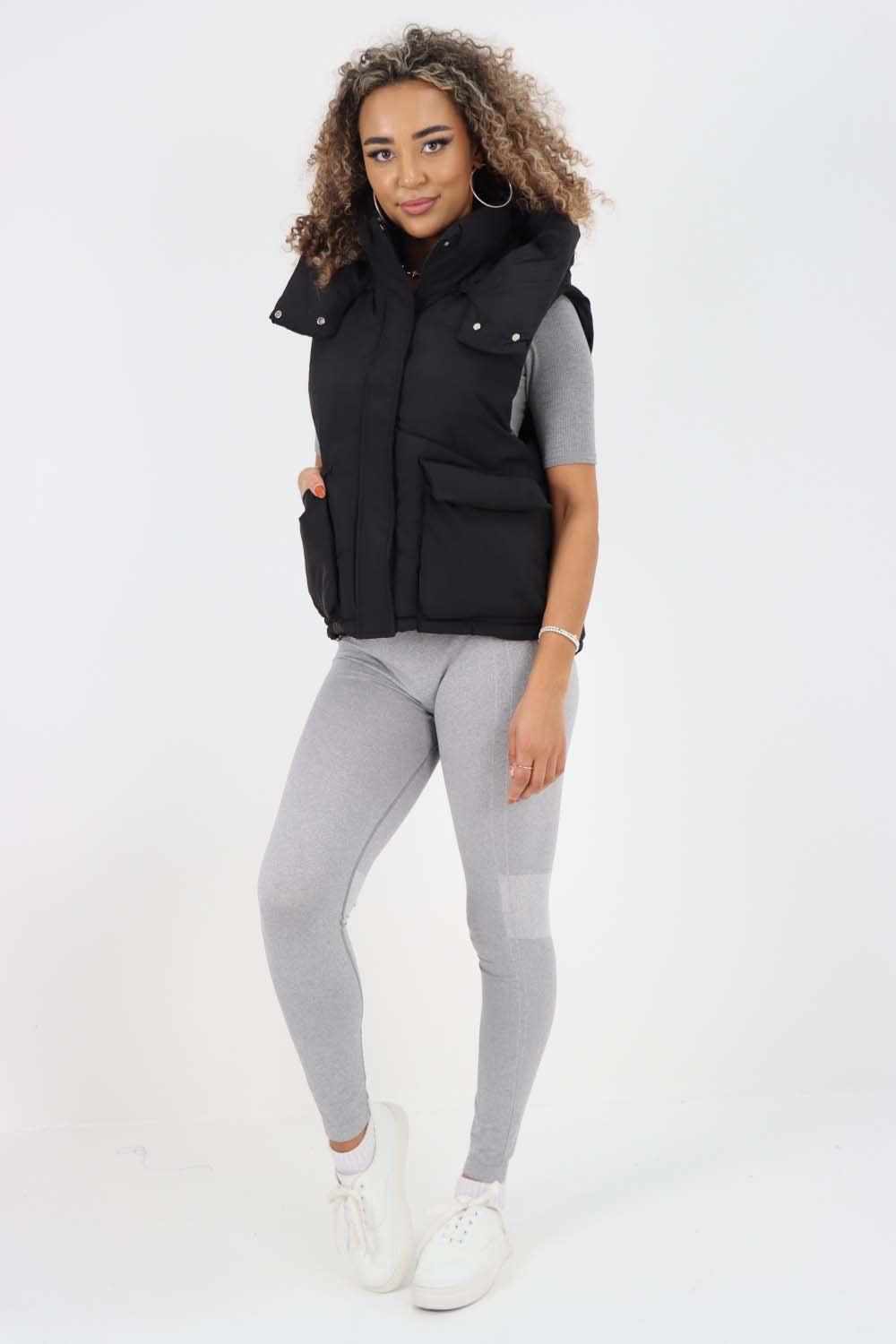 Italian Padded Pockets Hooded Gilet Jackets & Coat WearAll