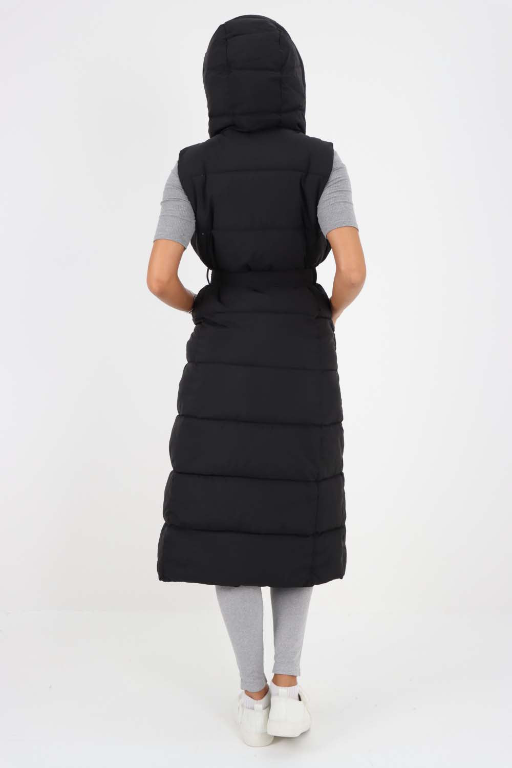 Italian Belted Hooded Long Gilet Jackets & Coat WearAll