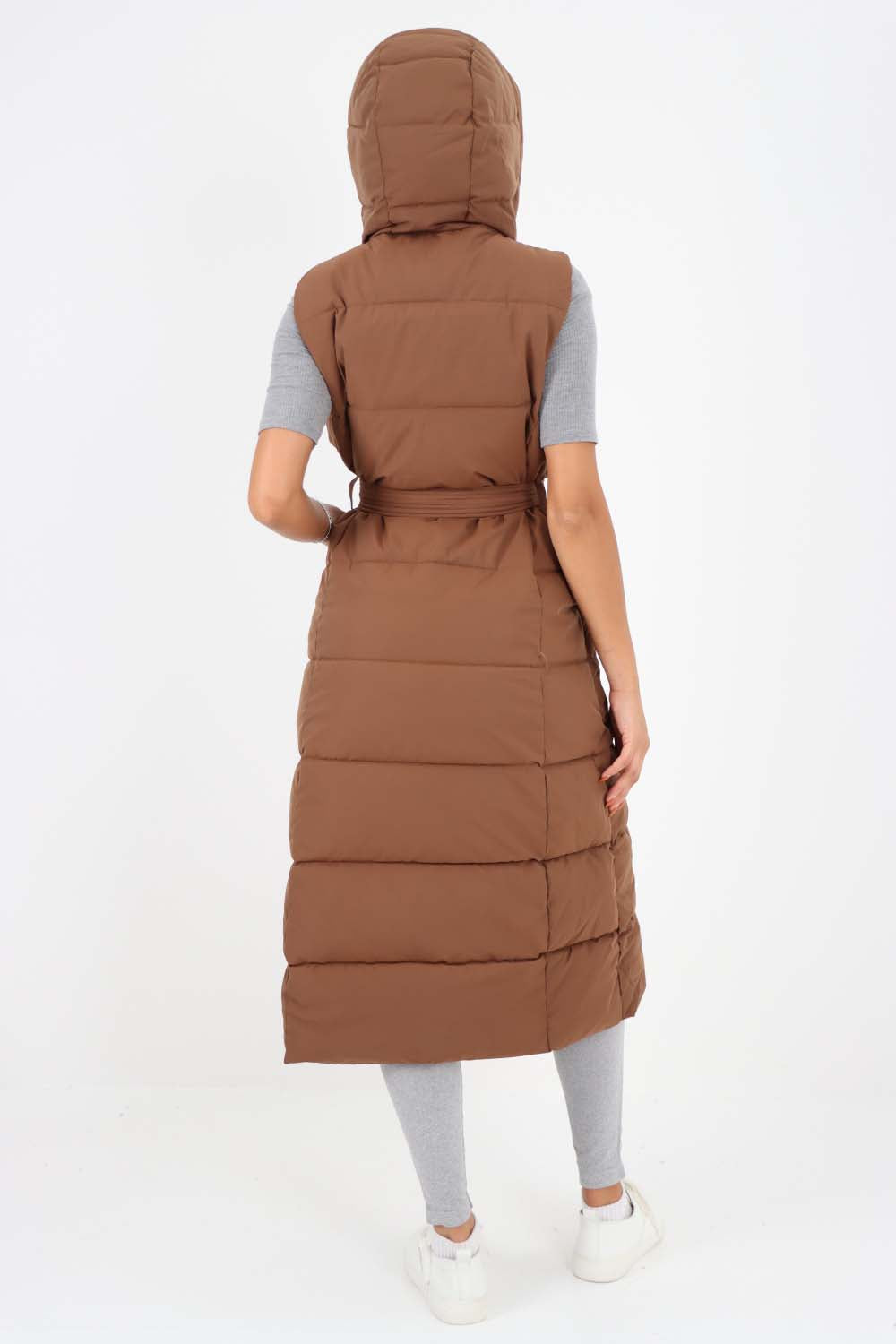 Italian Belted Hooded Long Gilet Jackets & Coat WearAll