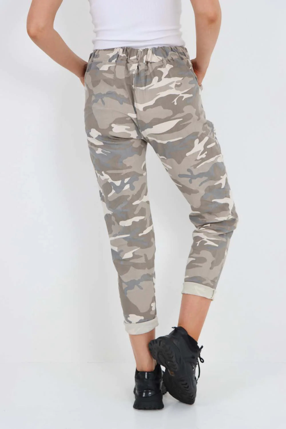 Italian Drawstring Camo Side Pockets Trousers Trouser WearAll