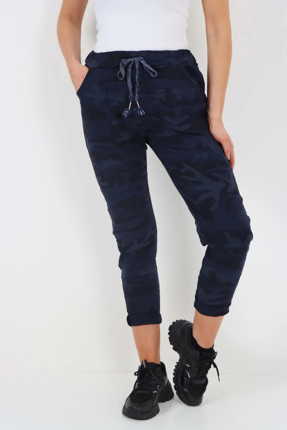Italian Drawstring Camo Side Pockets Trousers Trouser WearAll