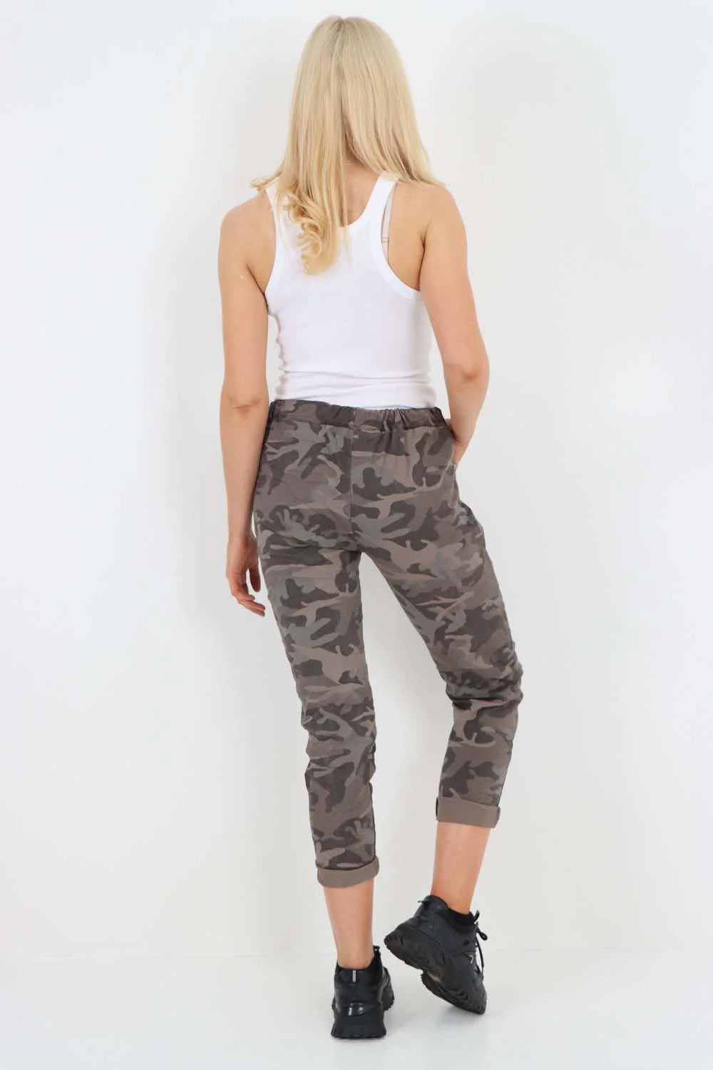 Italian Drawstring Camo Side Pockets Trousers Trouser WearAll