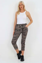 Italian Drawstring Camo Side Pockets Trousers Trouser WearAll Brown 8