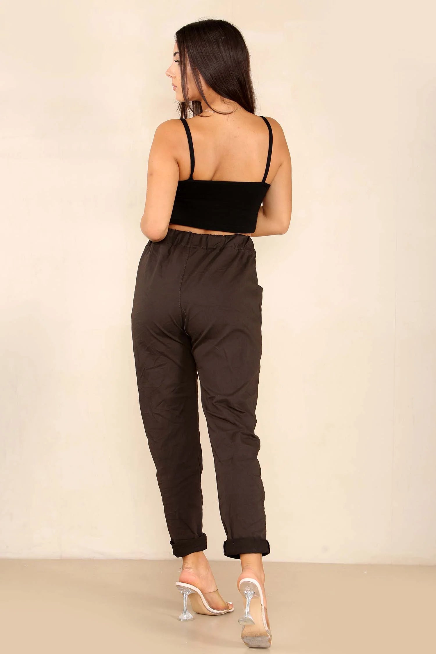 Italian Glitter Drawstring Waistband Magic Pants Trouser WearAll