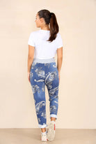 Plus Size Italian Paisley Print Drawstring Cotton Joggers Trouser WearAll
