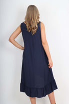 Italian Lace Neckline Dipped Hem Dress Dress WearAll
