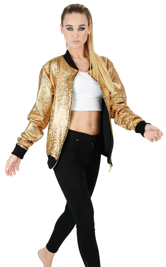 Glitter Mermaid Sequin Bomber Jacket Jacket WearAll