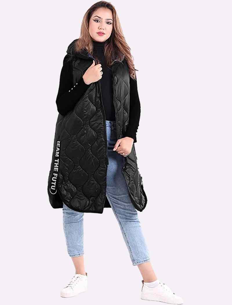 Hooded Puffer Coat Jackets & Coat WearAll Black One Size (12-18)